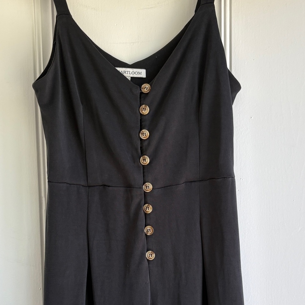 3/$15! Heartloom Black Wide Leg Cropped Jumpsuit with Button Detail - Picture 5 of 8